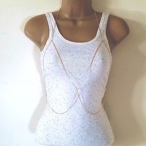 NWOT gold body chain